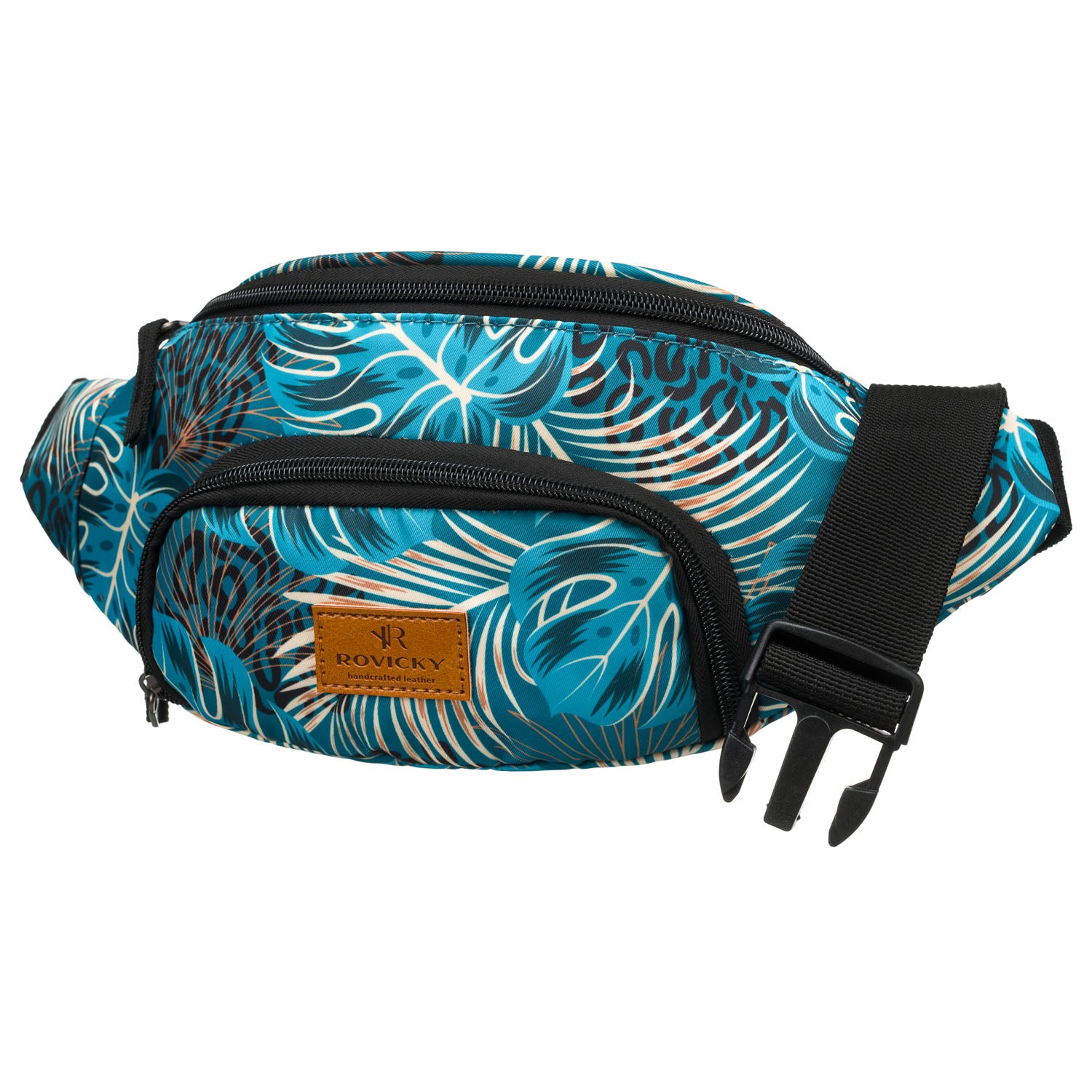 Moteriška poliesterio rankinė, su užtrauktuku, augalų raštas R534