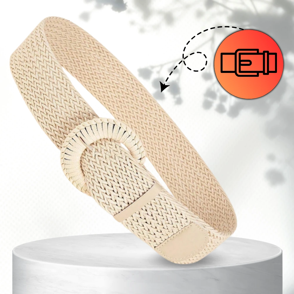 Moteriškas diržas P18, smėlio spalvos