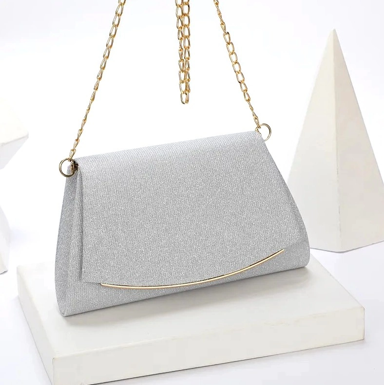 Moteriškas rankinukas per petį, sidabrinis R463