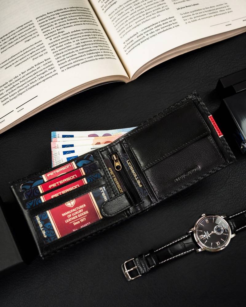 Natūralios odos piniginė vyrams Peterson PT158 S965