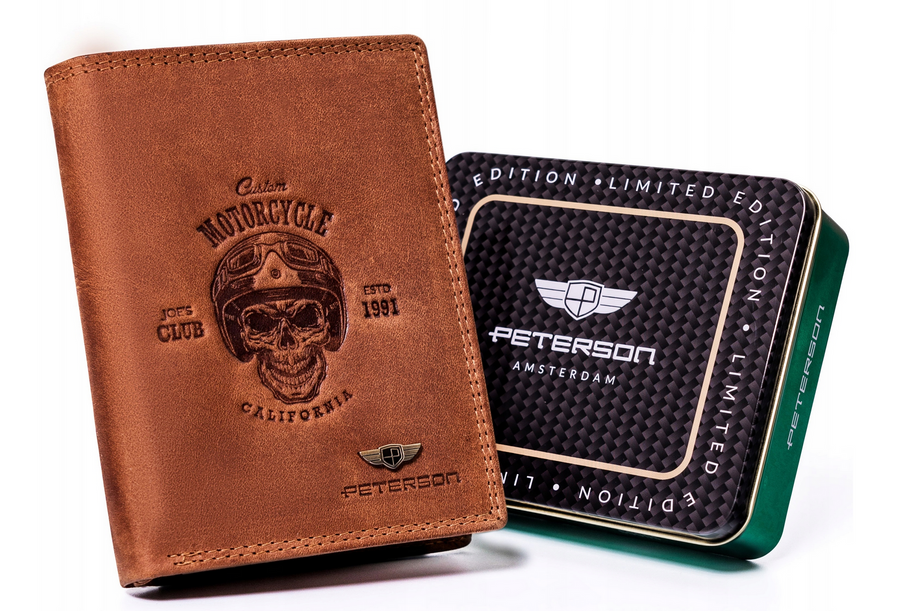 Natūralios odos piniginė vyrams Peterson PT166 S956