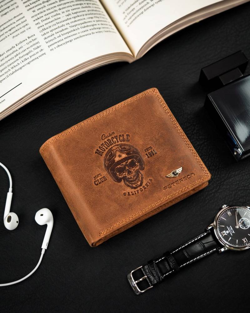 Natūralios odos piniginė vyrams Peterson PT168 S954