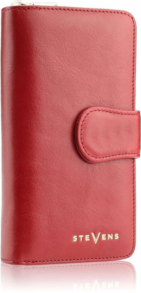Moteriška odinė piniginė STEVENS su užtrauktuku bei RFID apsauga D1873