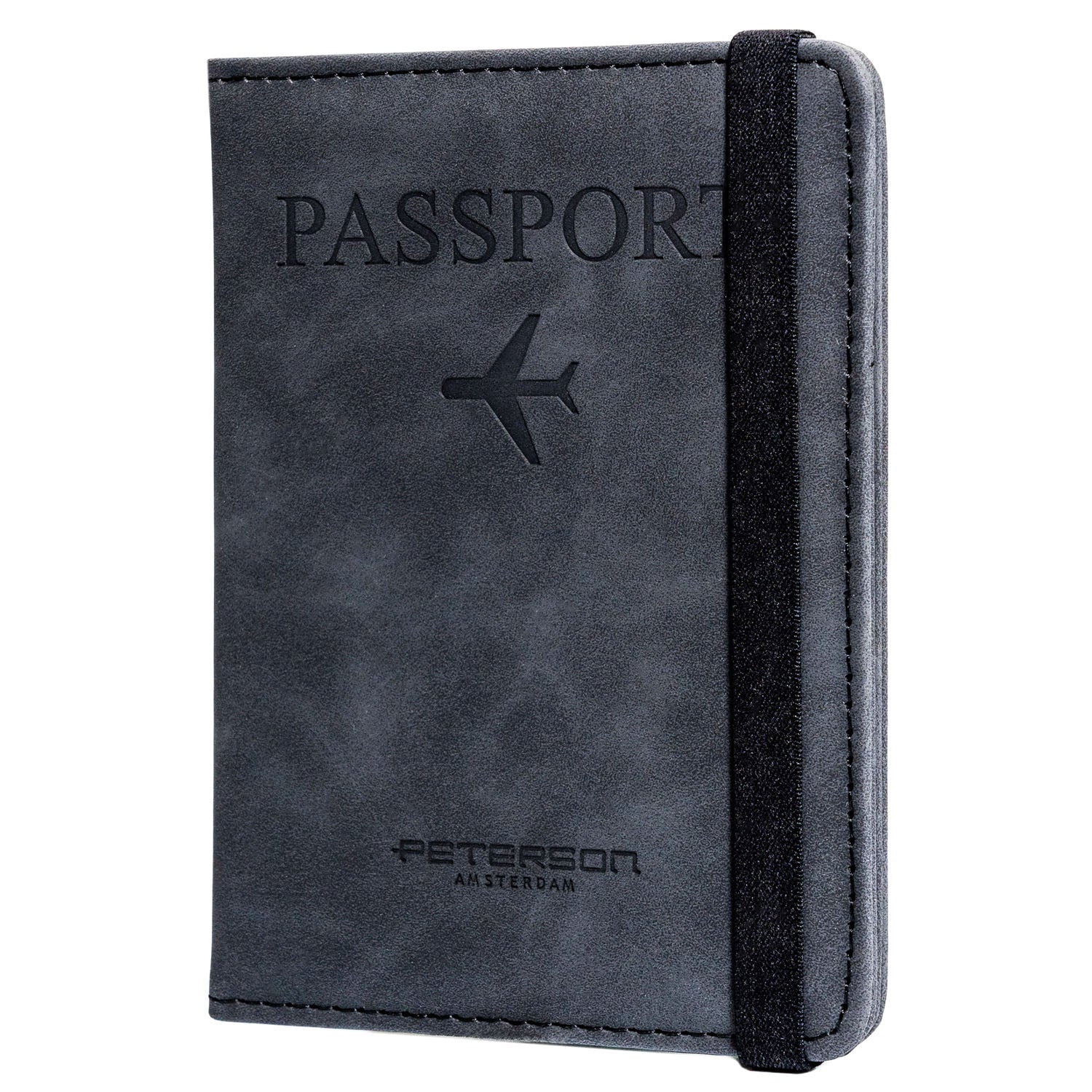 Pasų dėklas, juodas, dirbtinė oda