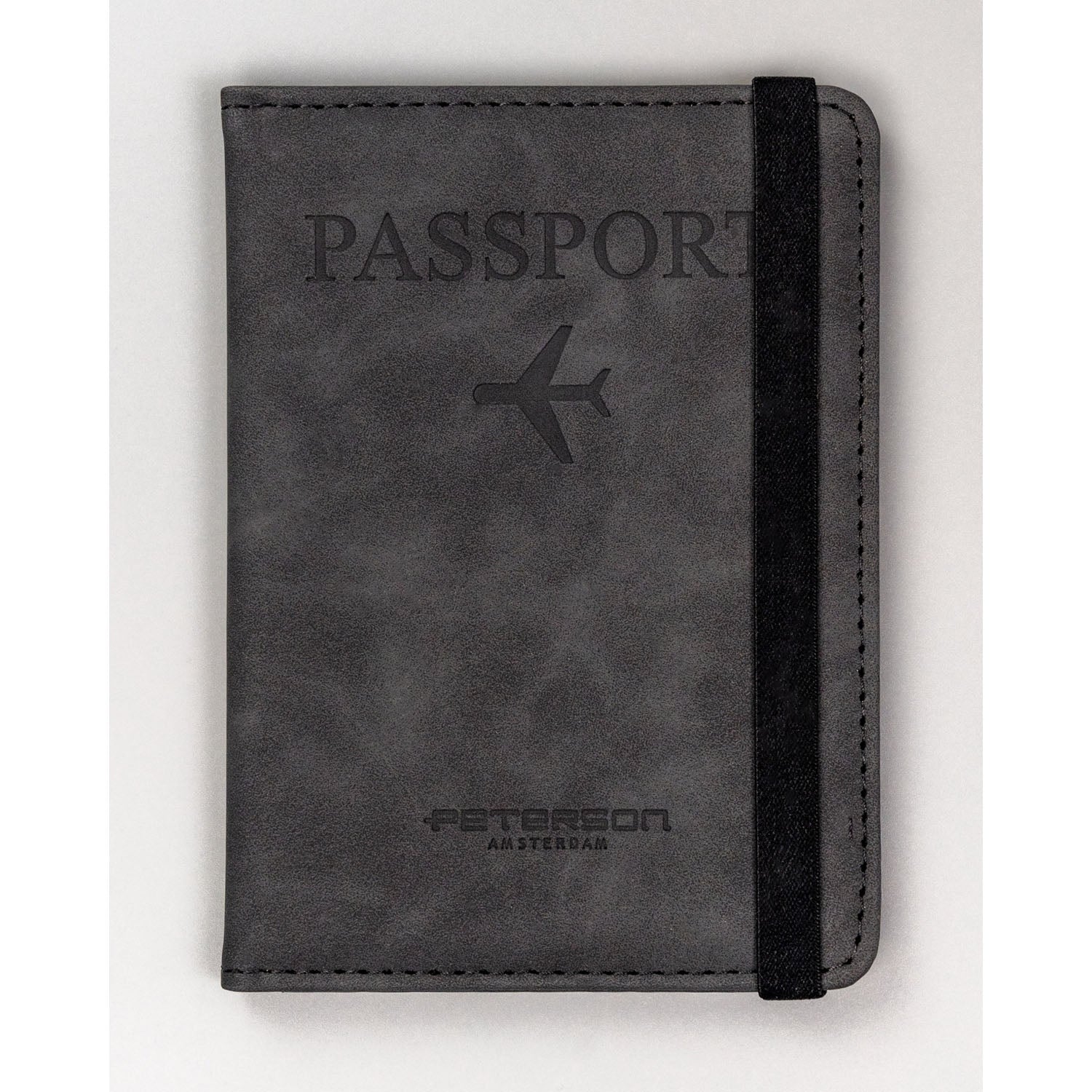 Pasų dėklas, juodas, dirbtinė oda