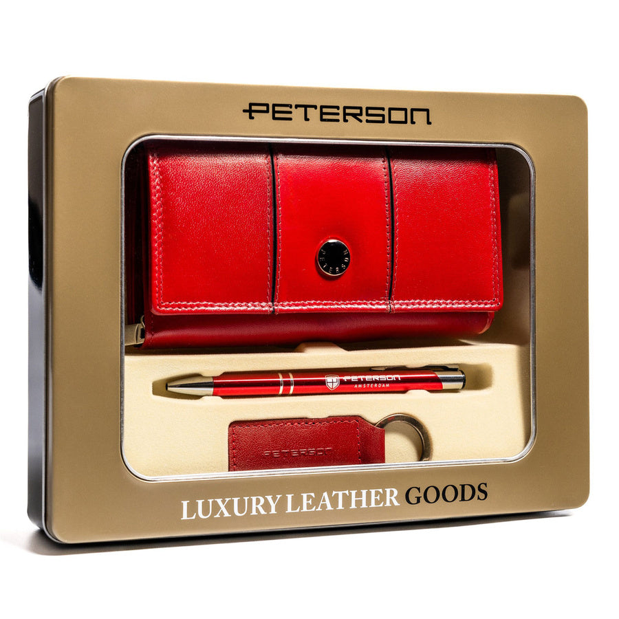 Piniginės dovanų rinkinys Peterson V9, raudonas