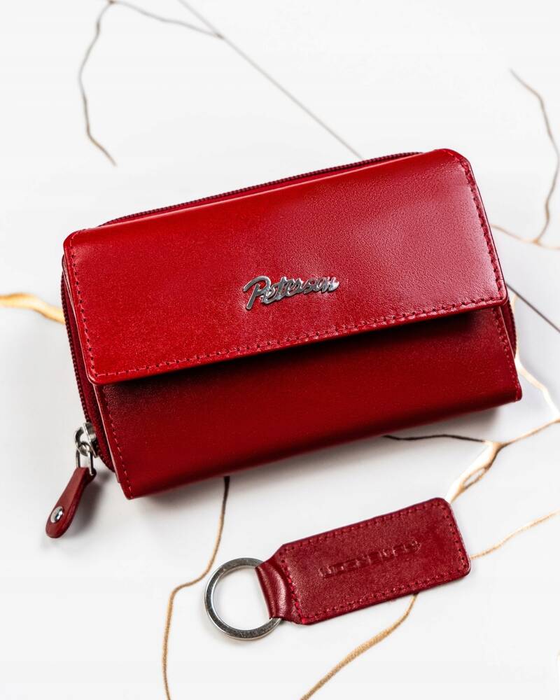 Piniginės ir raktų pakabuko dovanų rinkinys P8, raudonas