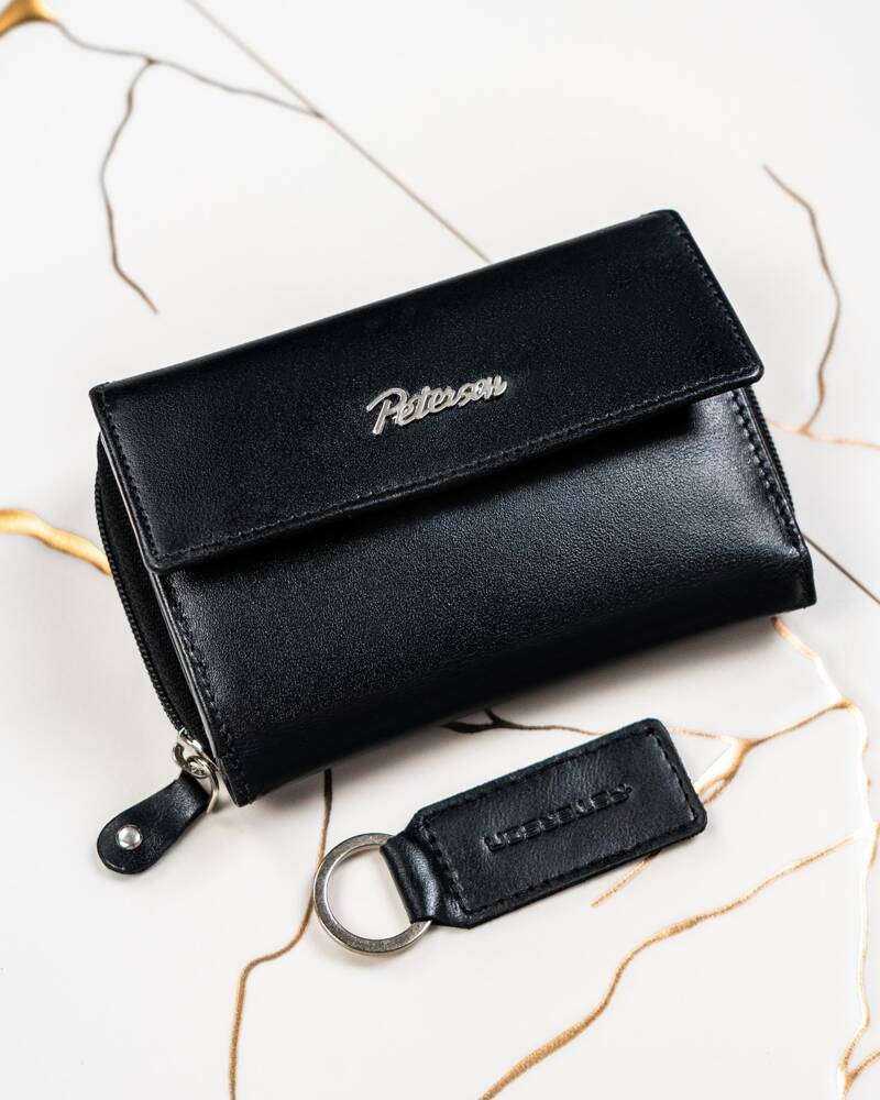 Piniginės ir raktų pakabuko dovanų rinkinys P9, juodas