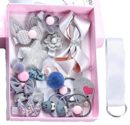 Plaukų segtukų ir gumyčių rinkinys, 18vnt. F18 P86