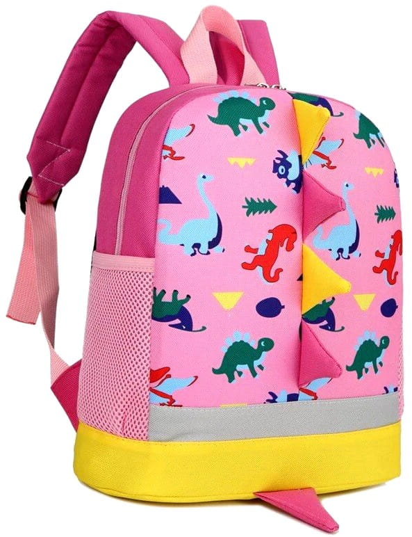 Pliušinė kuprinė - dinozaurai S40 rožinė