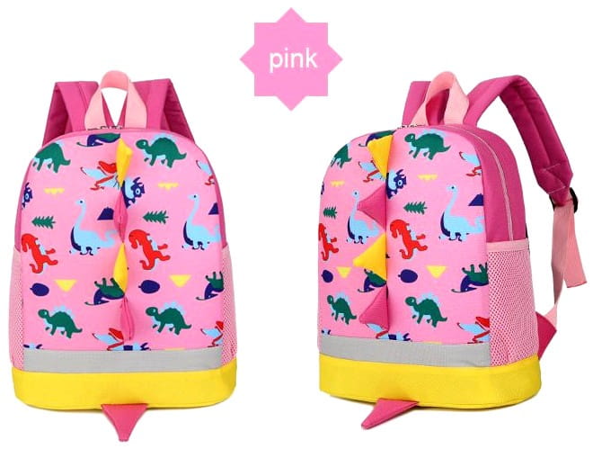 Pliušinė kuprinė - dinozaurai S40 rožinė