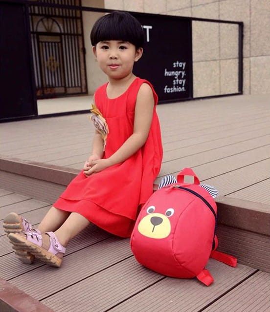 Pliušinė kuprinė - meškiukas S123