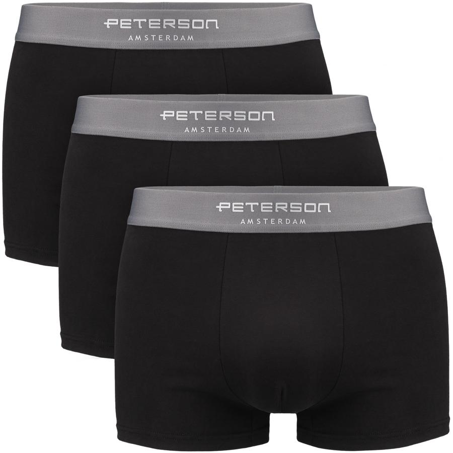 Peterson vyriškos medvilninės bokserės, juodos, 3 porų rinkinys (M) D85