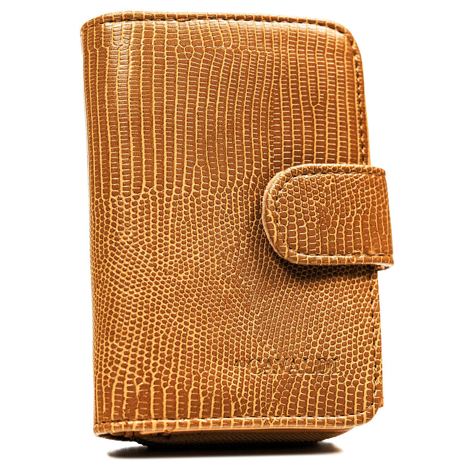 Moteriška ruda ekologiškos odos piniginė su krokodilo odos rašto įspaudu, 4U Cavaldi TL6