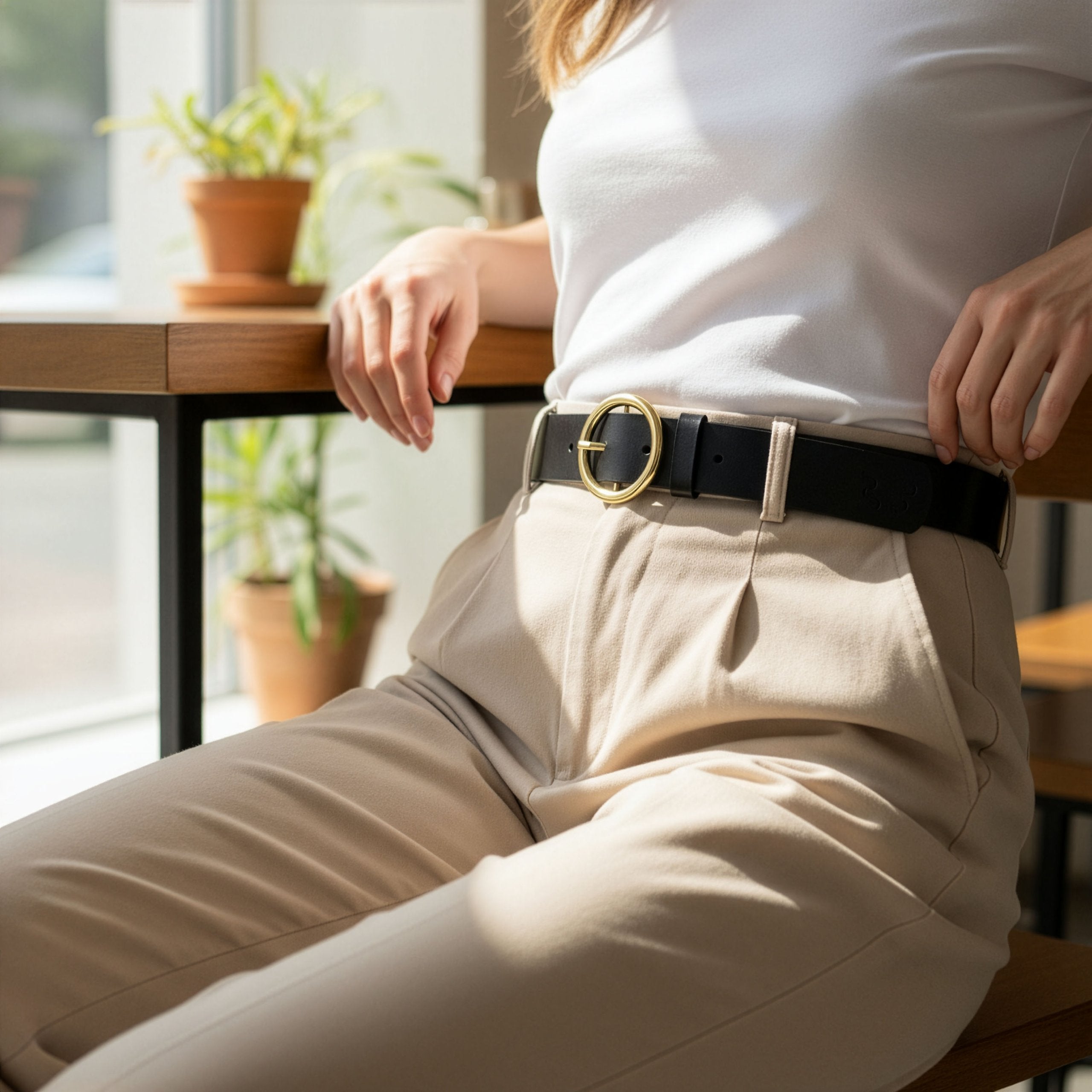 Moteriškas odinis diržas STEVENS 14Z, juodas