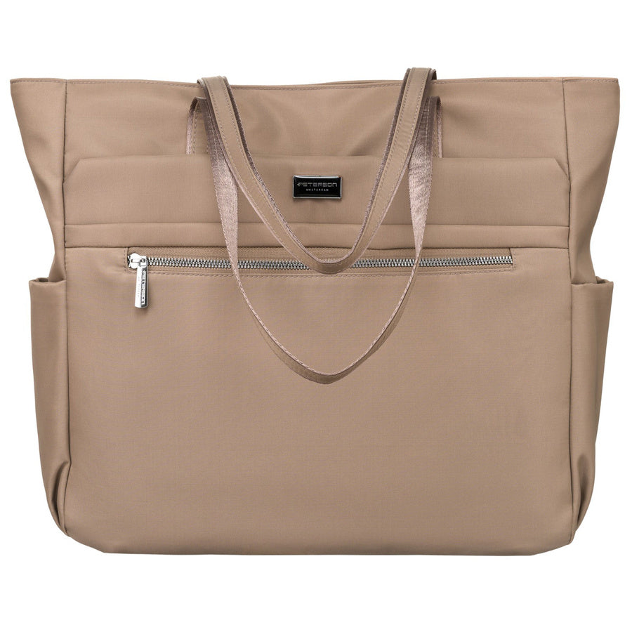 Didelė moteriška shopper tipo rankinė ant peties „Peterson“, elegantiškos spalvos, iš dirbtinės odos RM10
