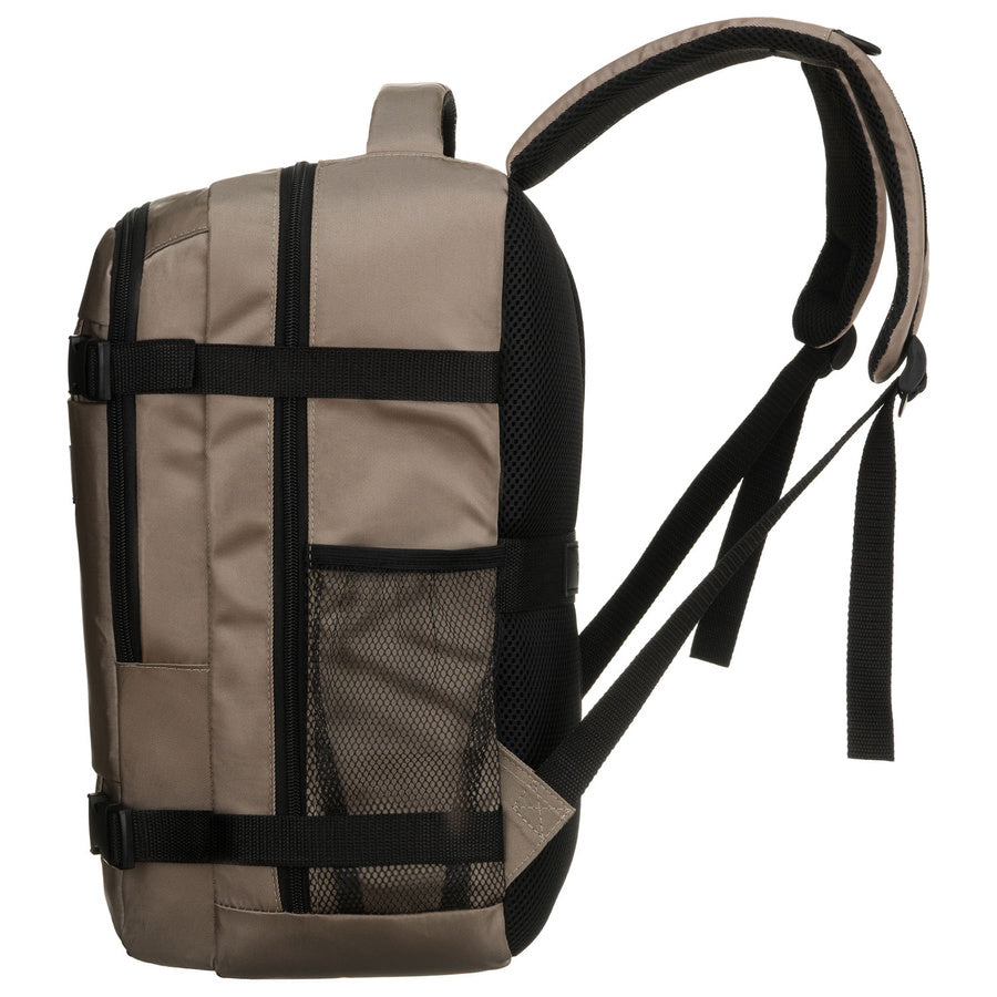 Pilka tekstilinė dviejų skyrių kelioninė kuprinė „Peterson“ su kvėpuojančiomis petnešomis K55