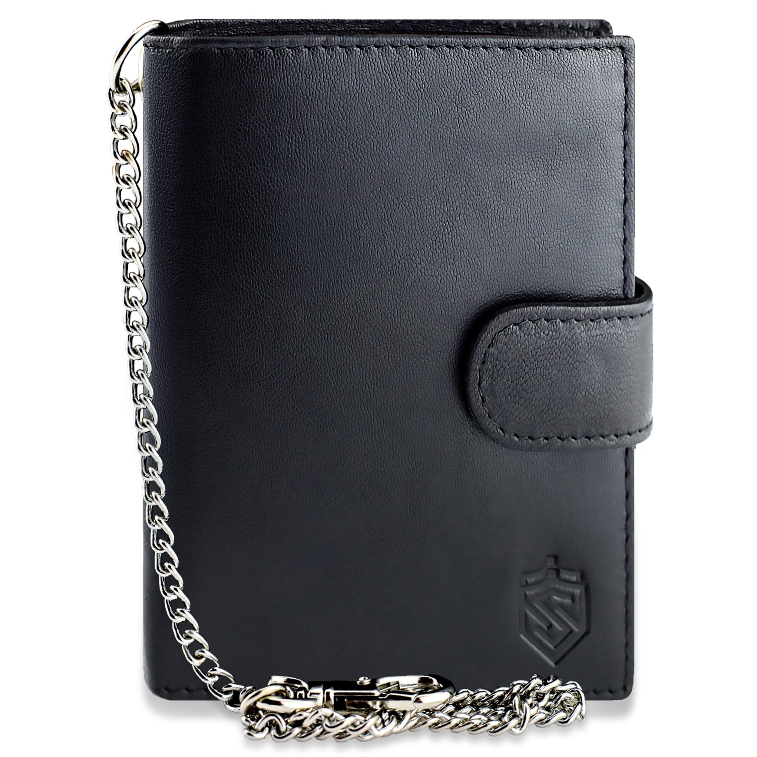 Juoda vyriška piniginė STEVENS su grandine S1083