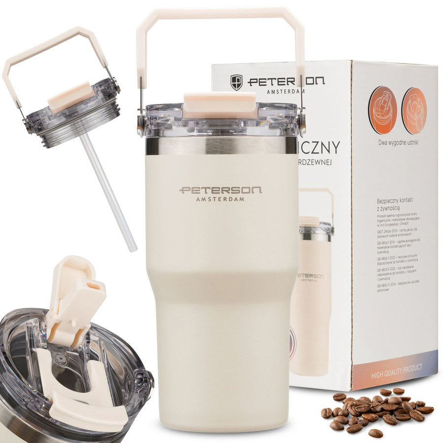 Peterson termo puodelis iš nerūdijančio plieno, 600 ml, su rankenėle