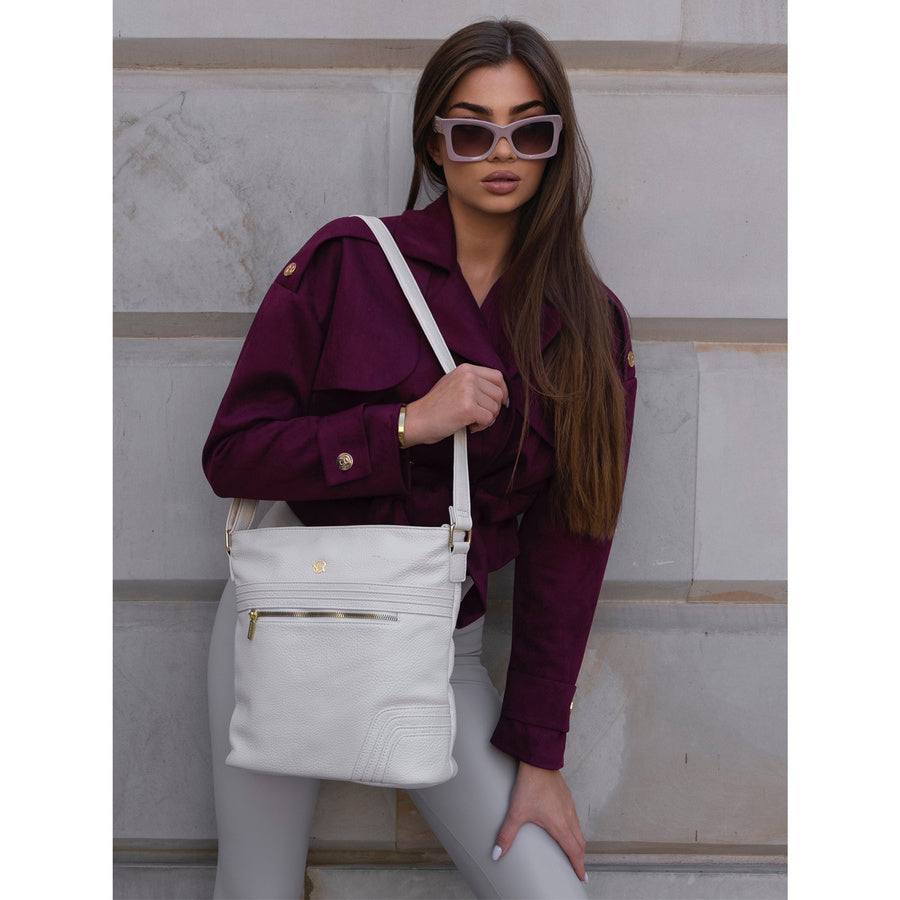 Minimalistinė moteriška „Rovicky“ crossbody rankinė per petį su kišenėmis, smėlio, dirbtinė oda RP54