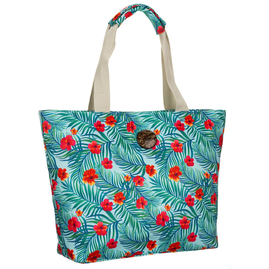 Moteriška shopper tipo rankinė su gėlių raštu ir patogiomis rankenomis DS48