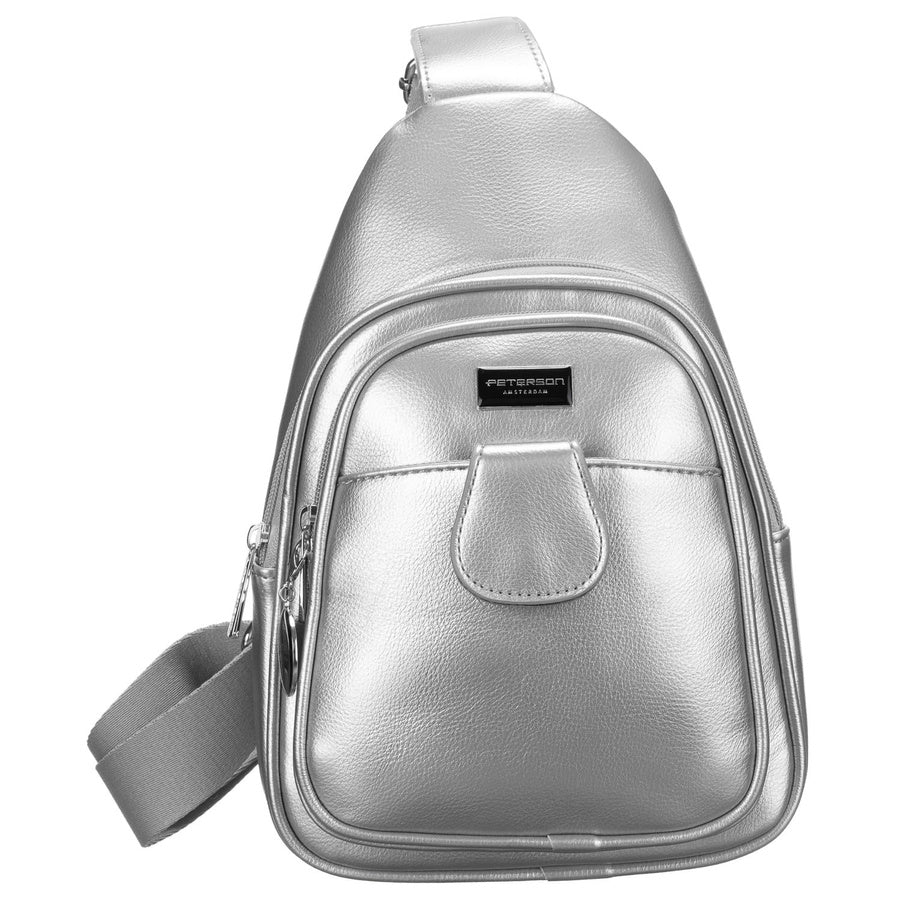 Moteriška sidabrinė „Peterson“ juosmens rankinė per petį (crossbody) iš eko odos RT36