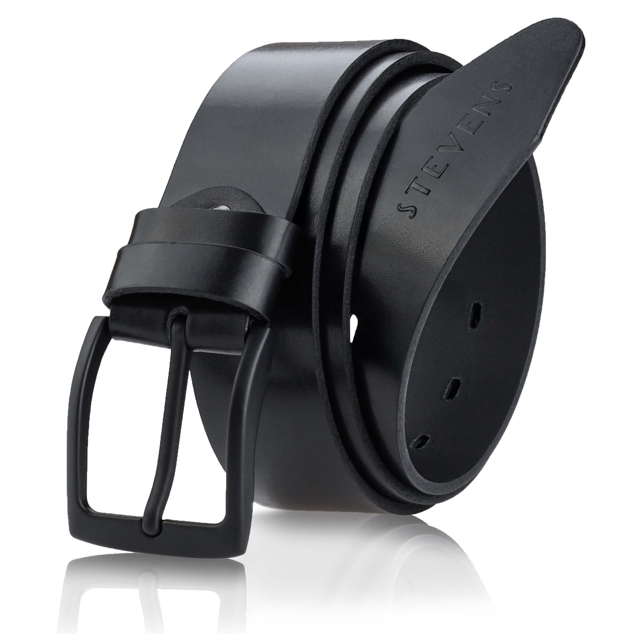 Vyriškas natūralios odos diržas Stevens, juodas