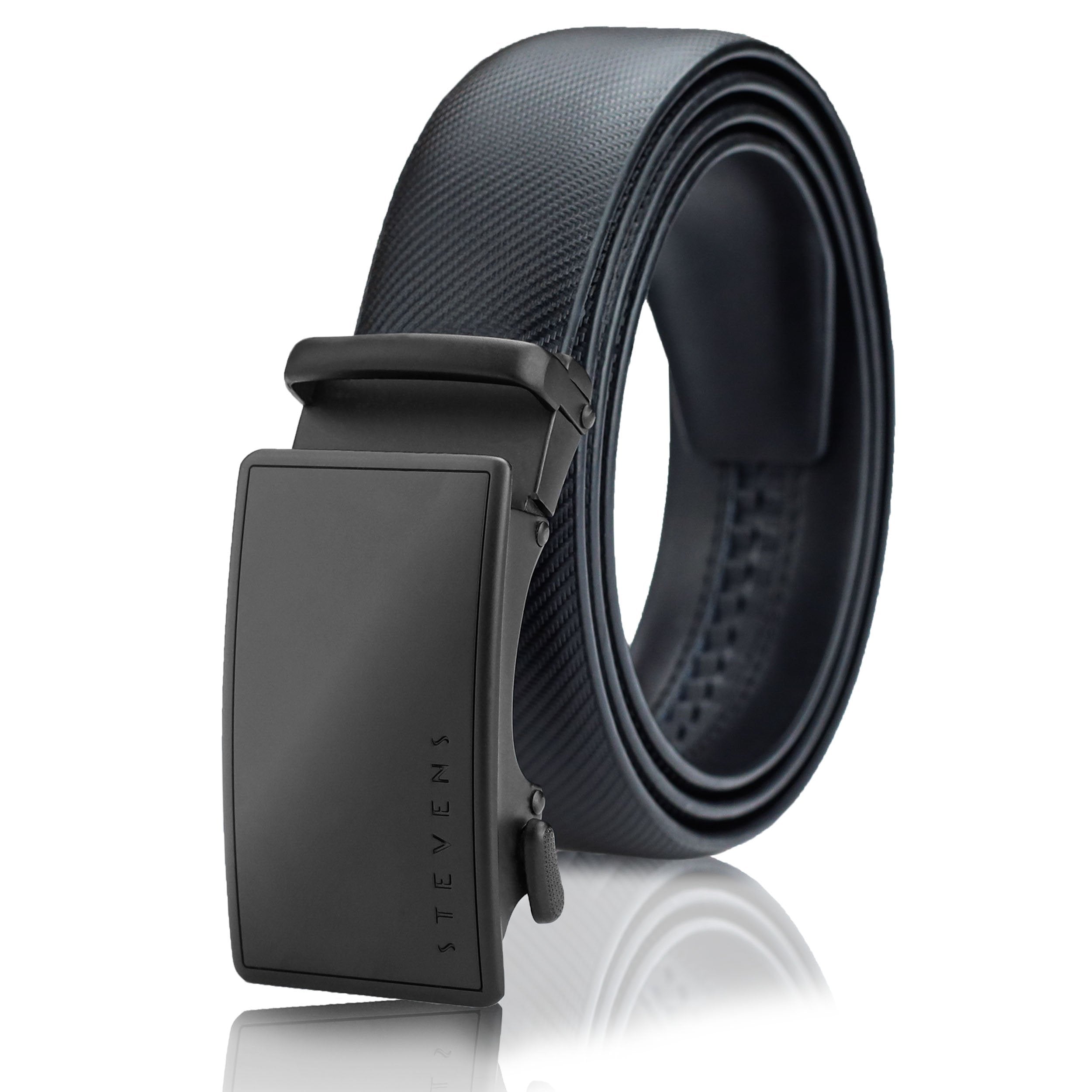 Vyriškas odinis diržas Stevens, juodas, automatinė sagtis 2502