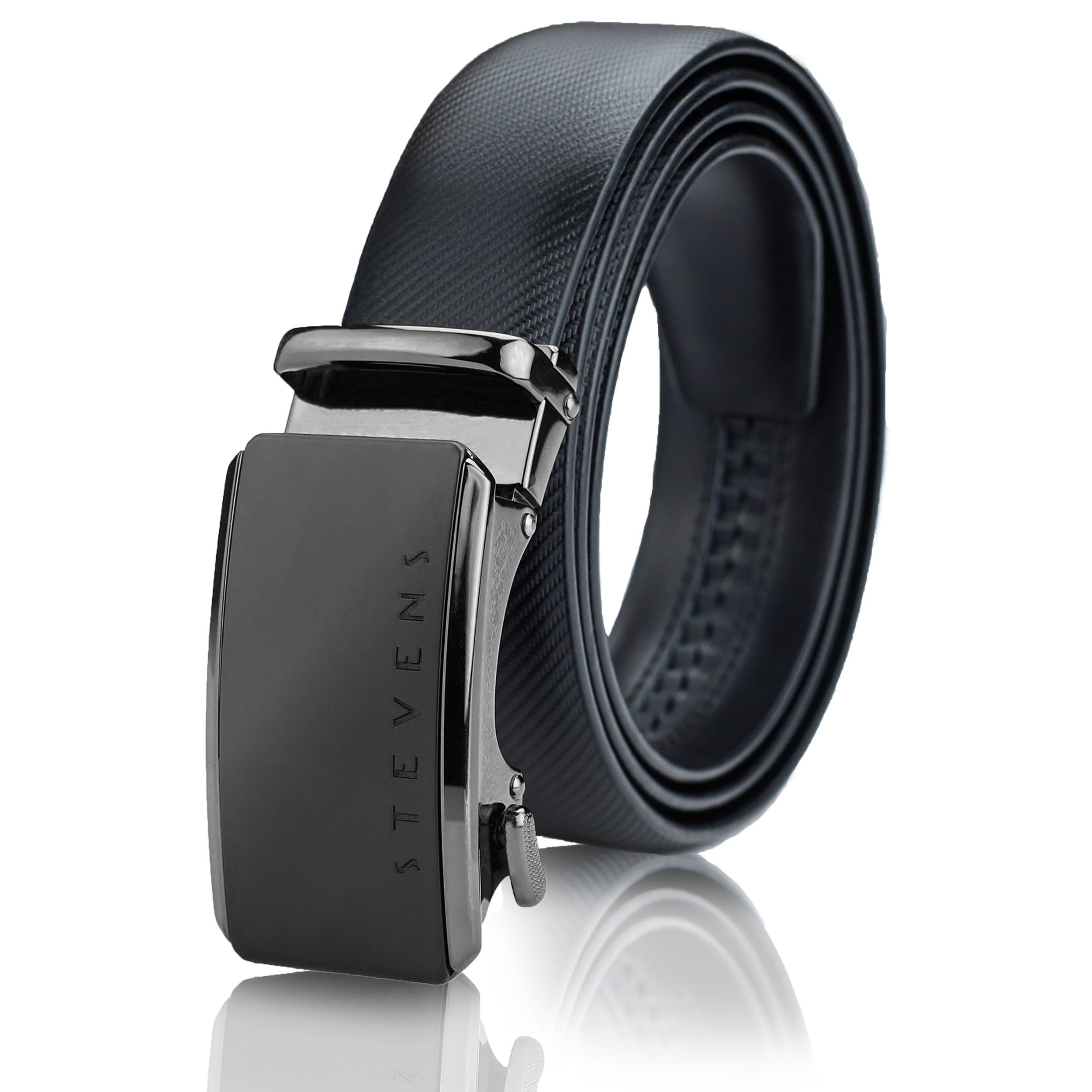 Vyriškas odinis diržas Stevens, juodas, automatinė sagtis 2504
