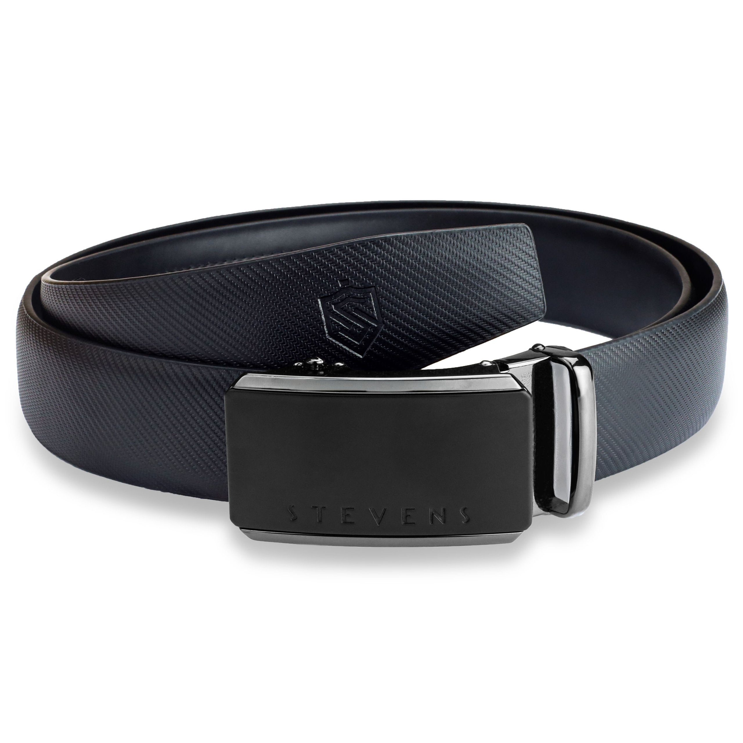 Vyriškas odinis diržas Stevens, juodas, automatinė sagtis 2504