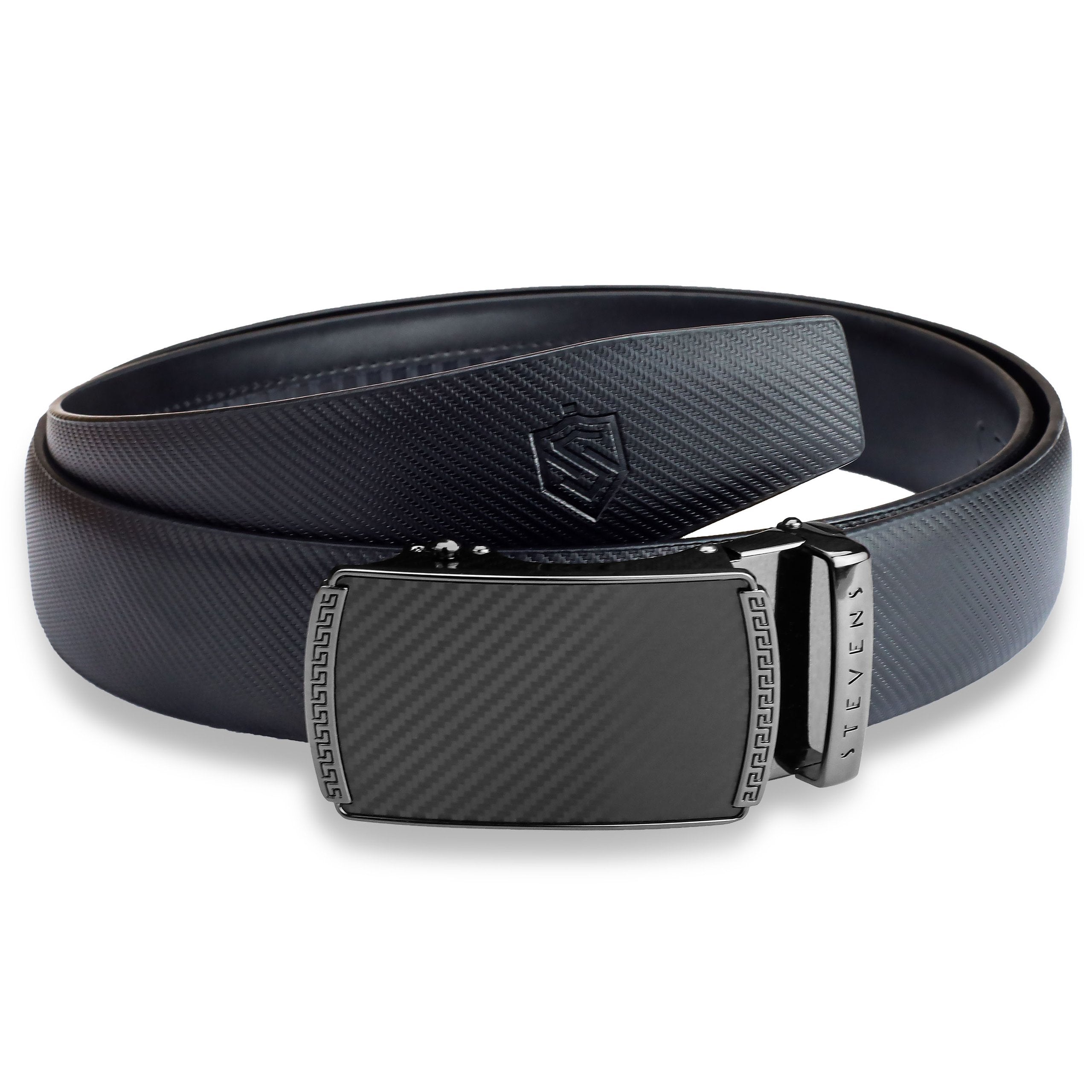 Vyriškas odinis diržas Stevens, juodas, automatinė sagtis 2507