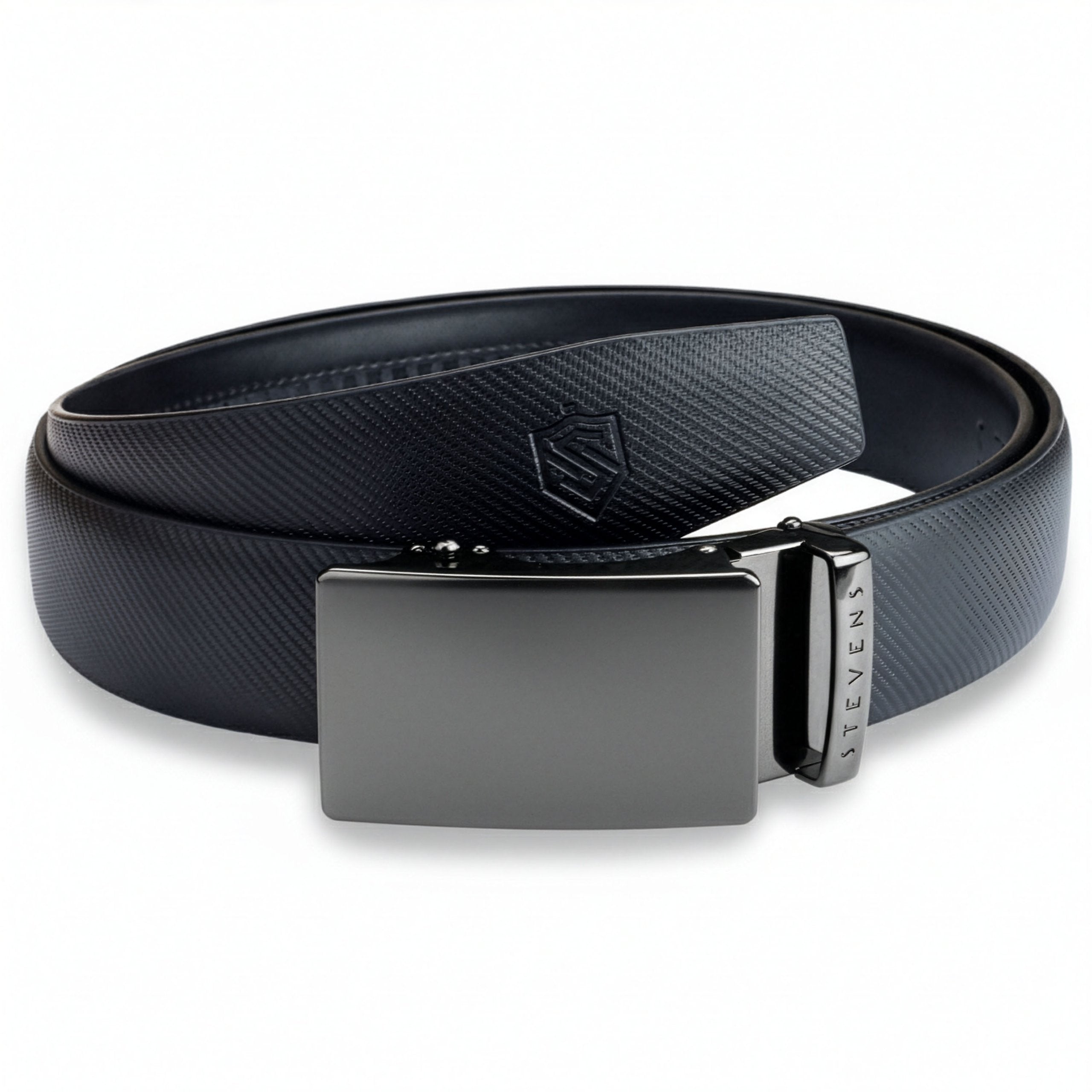 Vyriškas odinis diržas Stevens, juodas, automatinė sagtis 2508