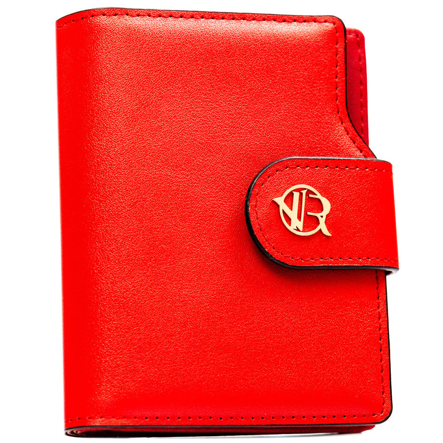 Moteriška vertikali piniginė „Rovicky“ iš ekologiškos odos, raudona, su spaude ir užtrauktuku ST67