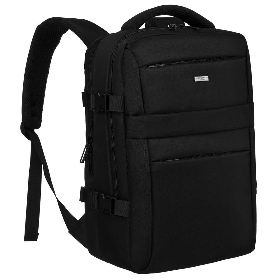 Juoda tekstilinė kelioninė kuprinė „Peterson“ su reguliuojamomis petnešomis K50