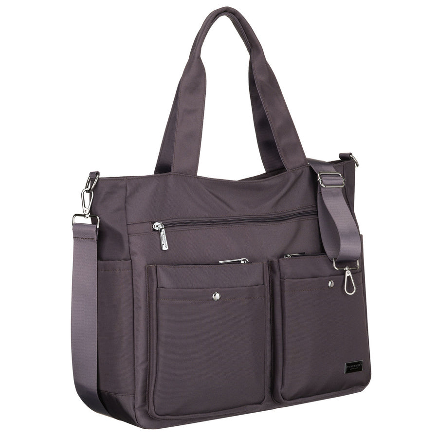 Talpi moteriška „Peterson“ poliesterio rankinė su nešiojamojo kompiuterio skyriumi, pilka spalva P35