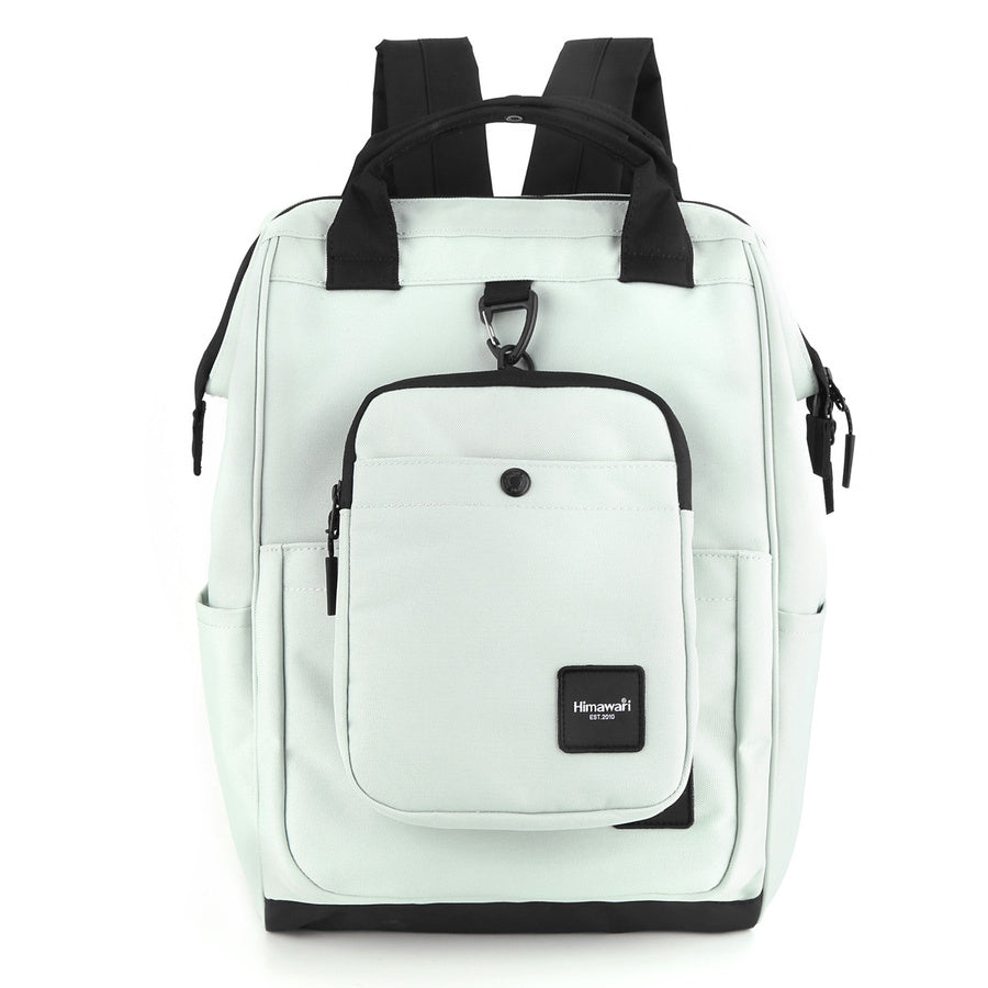 Talpi tekstilinė mėtų spalvos moteriška A4 kuprinė „Himawari“ su dėkliuku K40