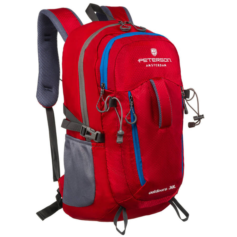 Talpi poliesterinė turistinė kuprinė „Peterson Outdoors“ su ventiliacijos sistema, raudona K12