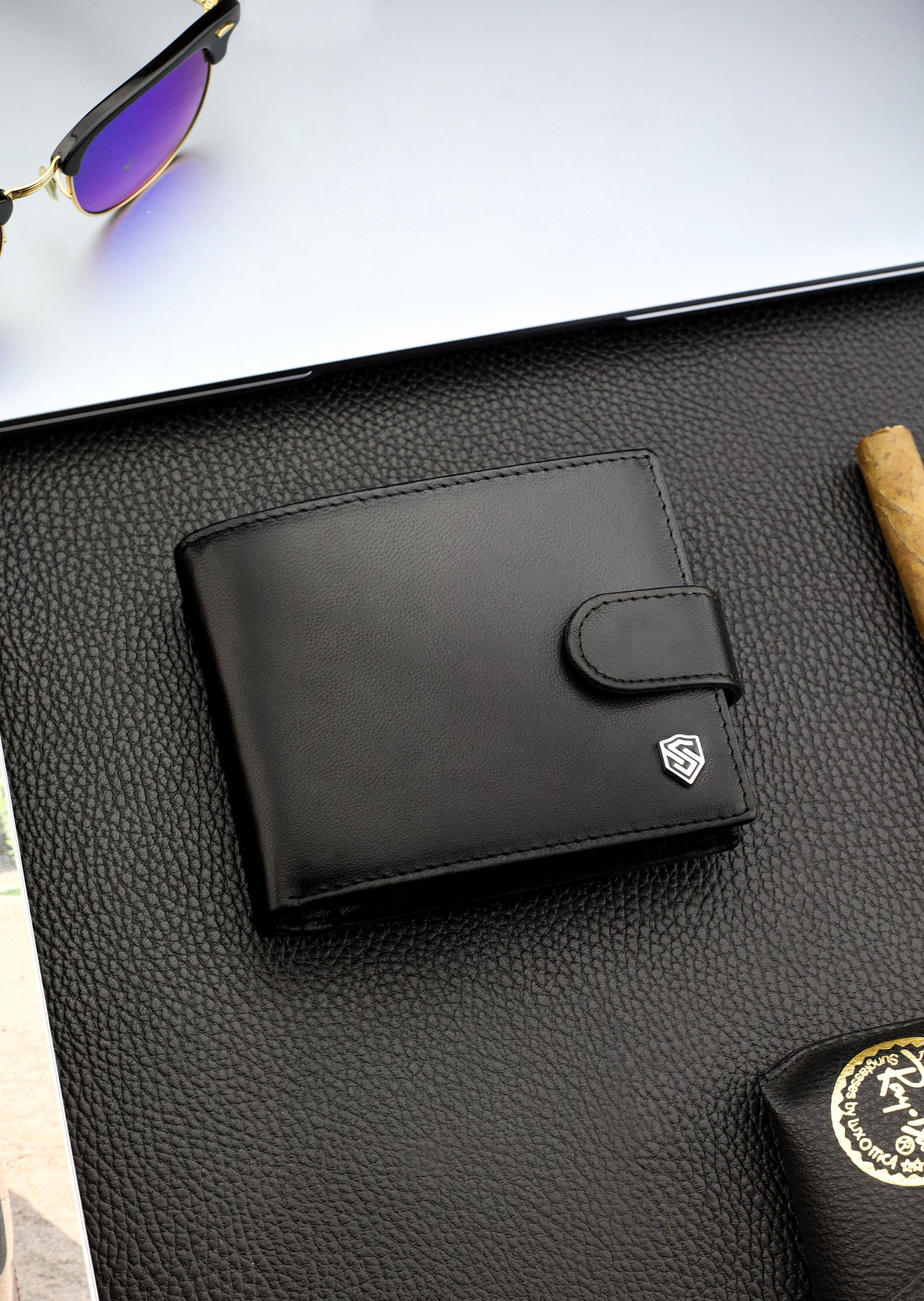 Vyriška odinė piniginė Stevens Z3-325A, juoda S182