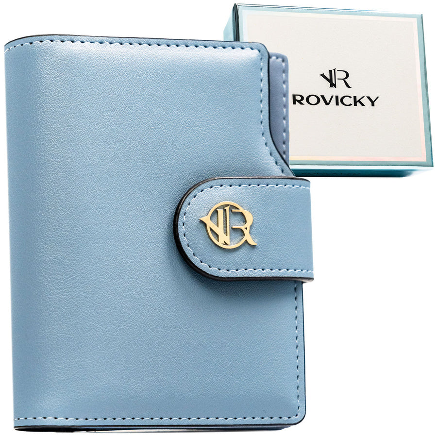 Moteriška „Rovicky“ ekologiškos odos piniginė su RFID apsauga, mėlyna ST70