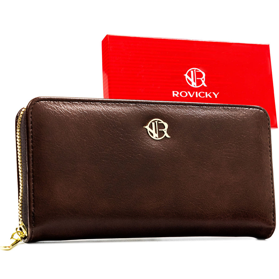 Moteriška piniginė–dėklas „Rovicky“, ruda, iš ekologiškos odos ST100