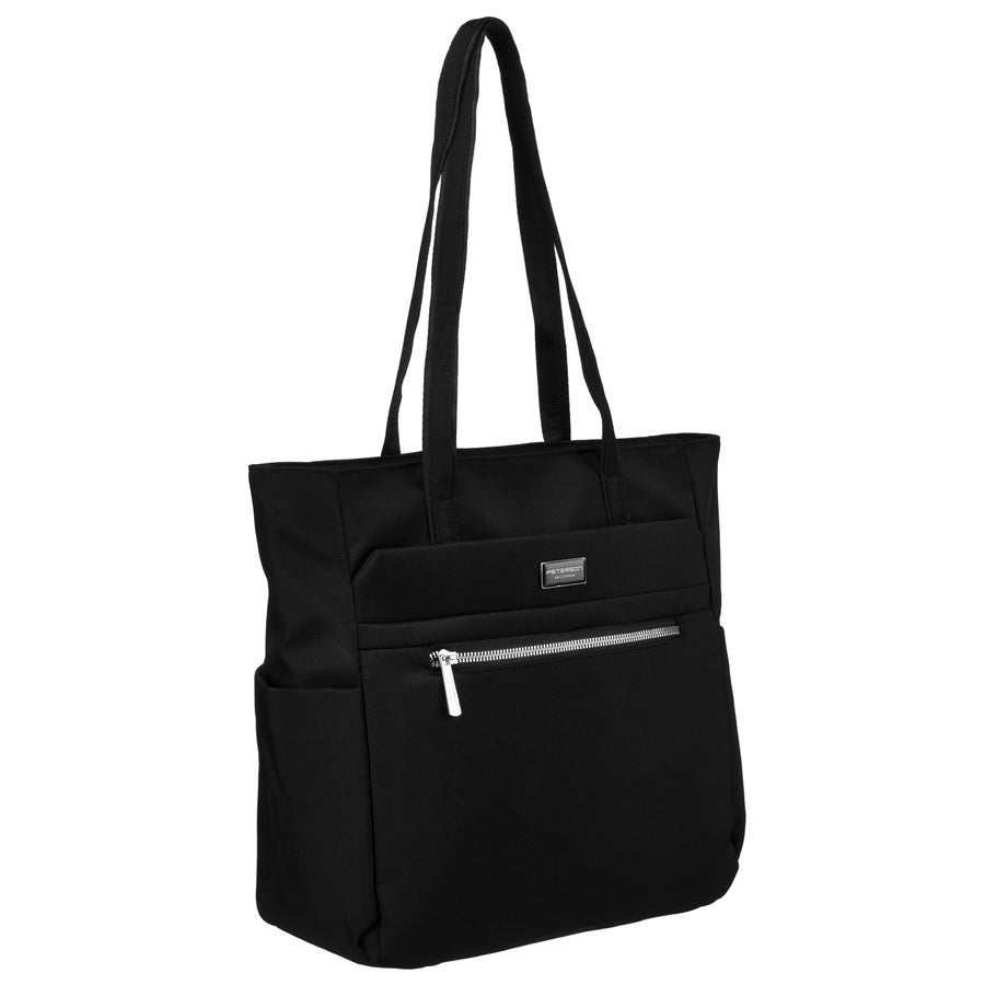 Praktiška moteriška „Peterson“ shopper tipo rankinė ant peties, juoda, iš dirbtinės odos RP63