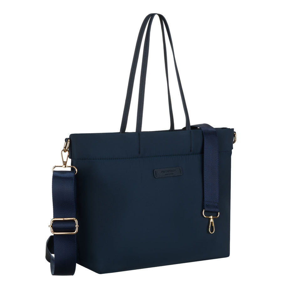 Moteriška „Peterson“ shopper rankinė su magnetiniu užsegimu, tamsiai mėlyna, dirbtinė oda P23