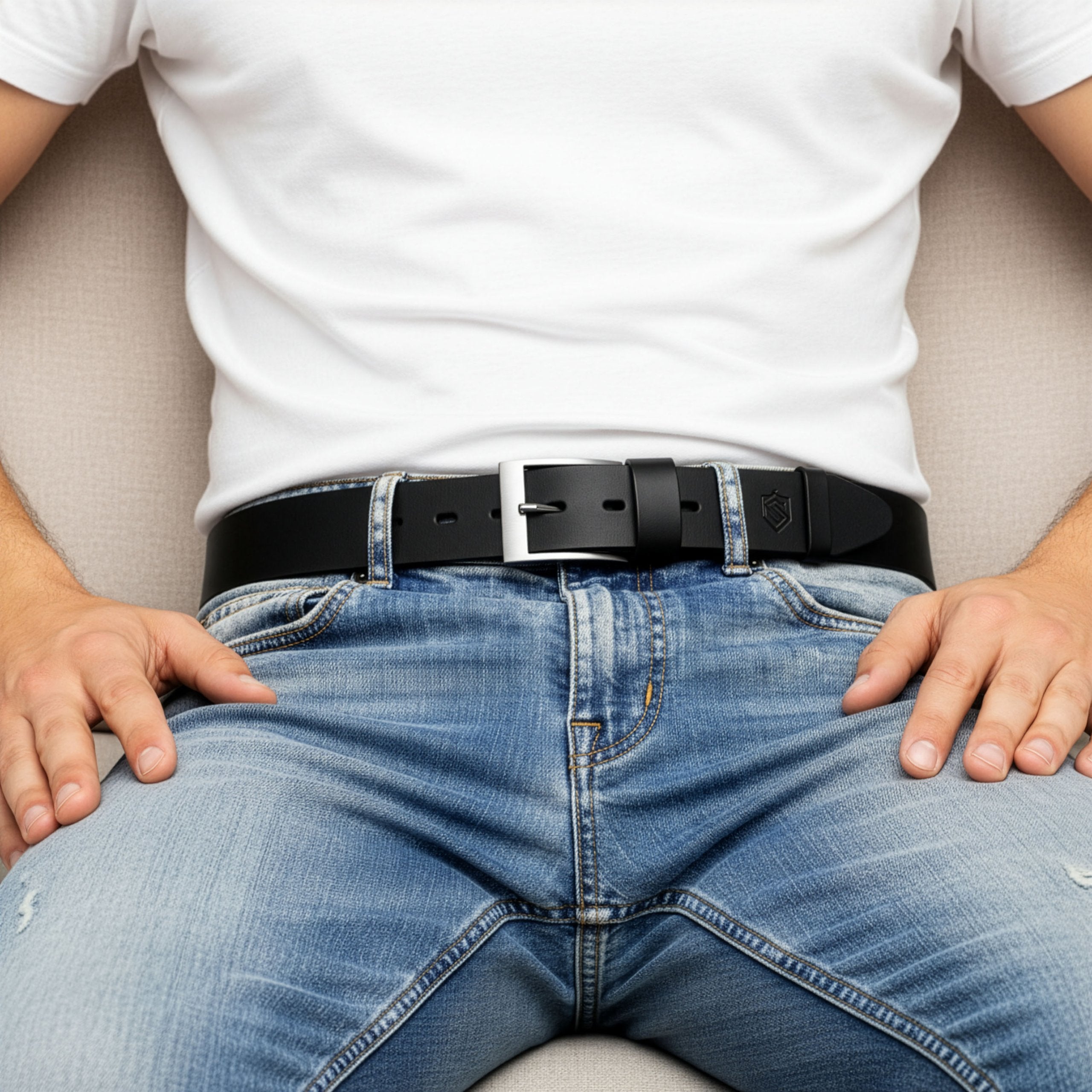 Vyriškas odinis diržas STEVENS juodas D44