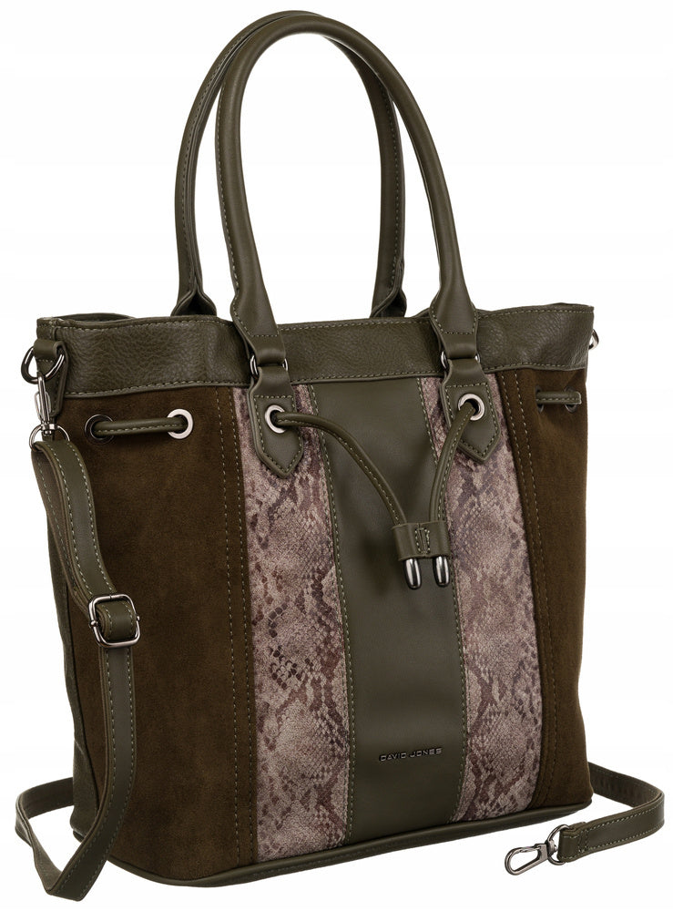 Moteriška „David Jones“ rankinė iš ekologiškos odos, gyvatės odos rašto, juoda spalva D41