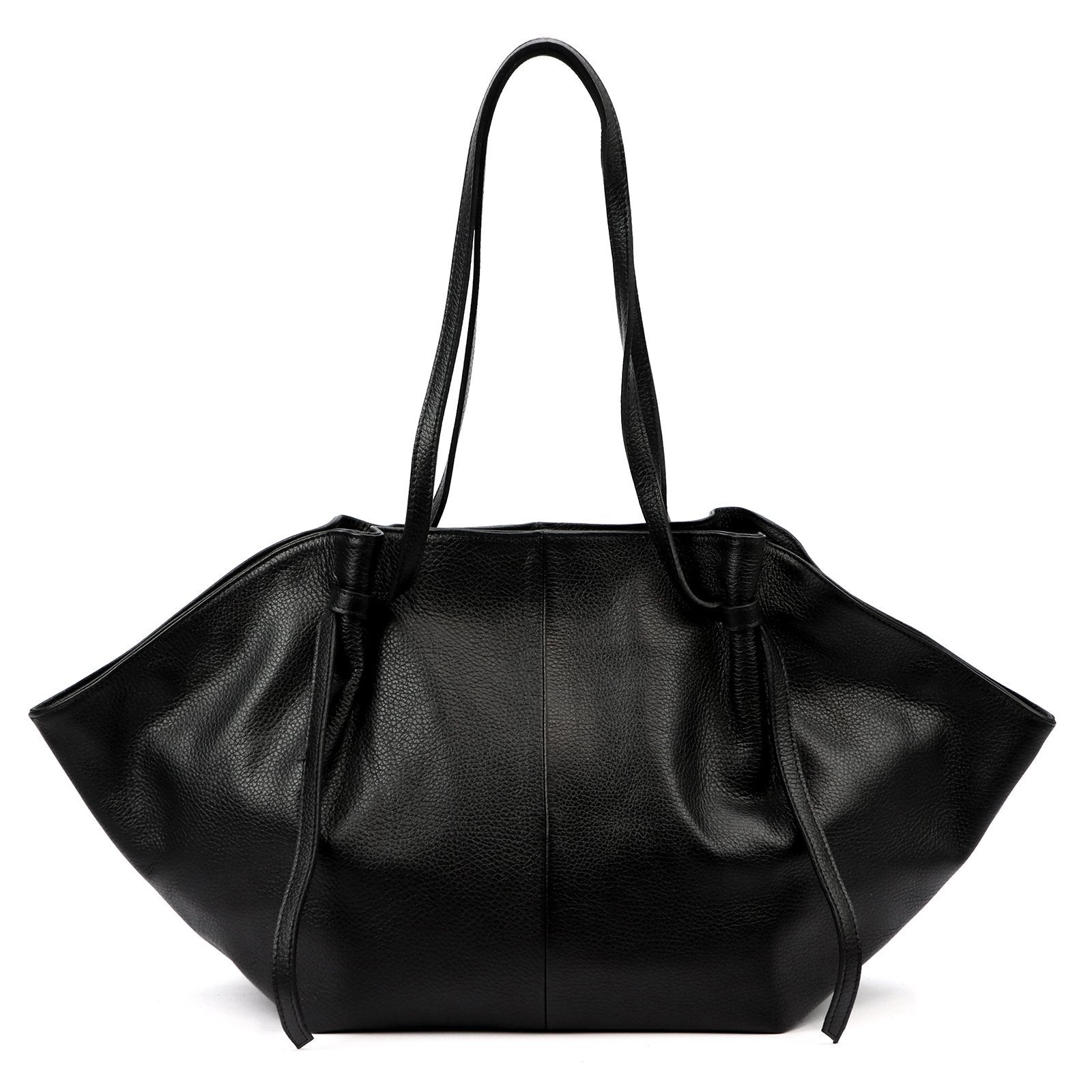 Moteriška didelė odinė shopper tipo rankinė Luka, juoda, A4