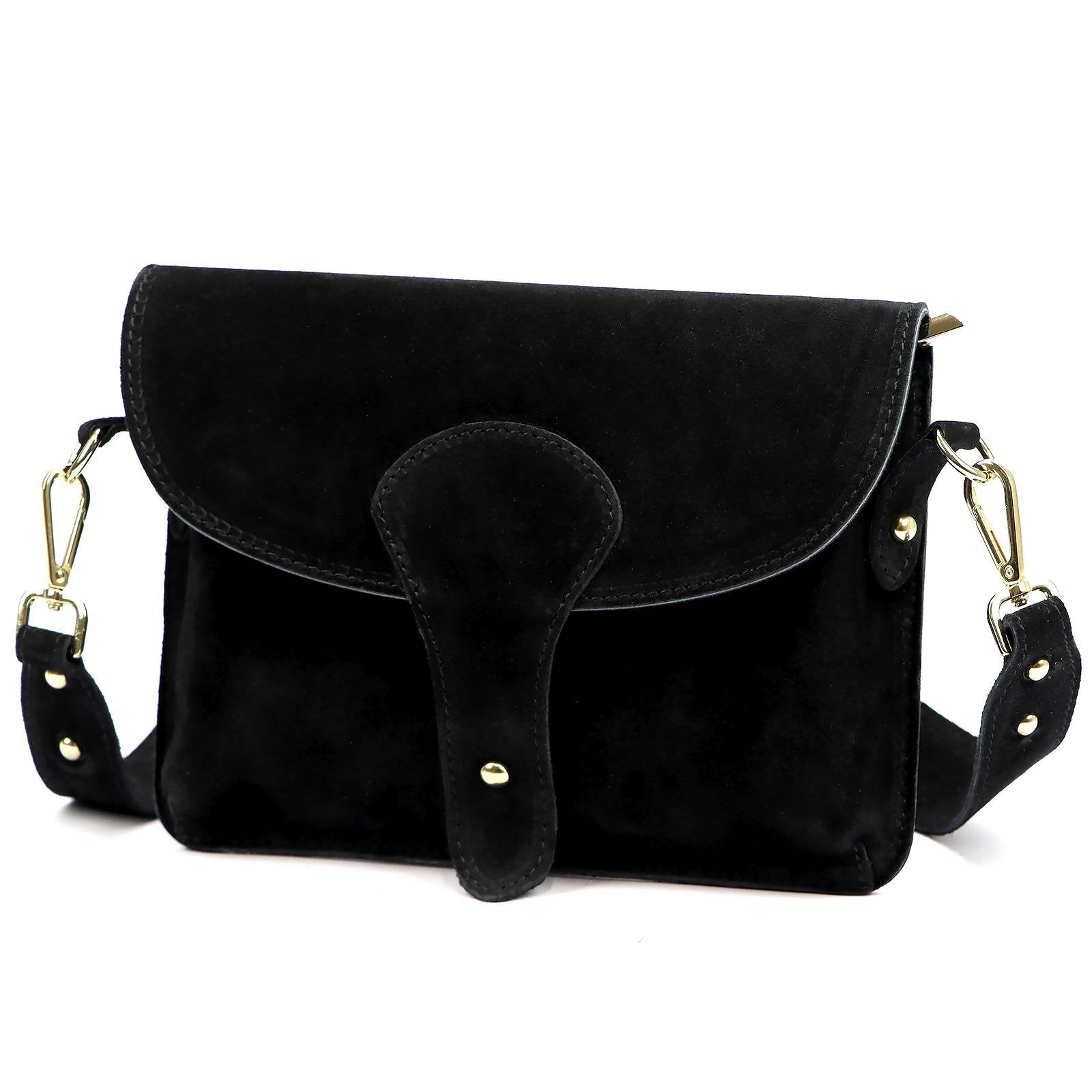 Moteriška odinė rankinė per petį Luka 24-071, juoda