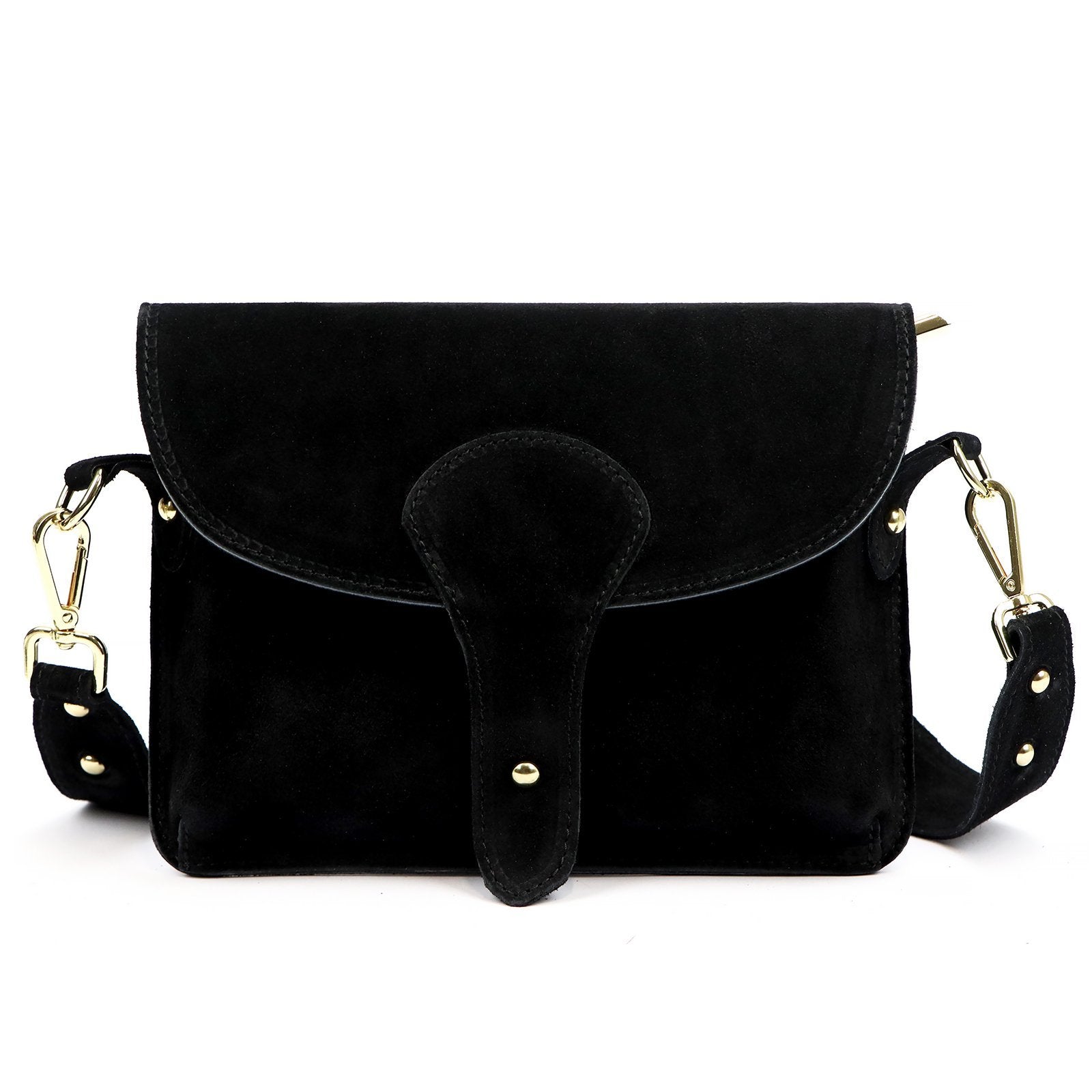 Moteriška odinė rankinė per petį Luka 24-071, juoda