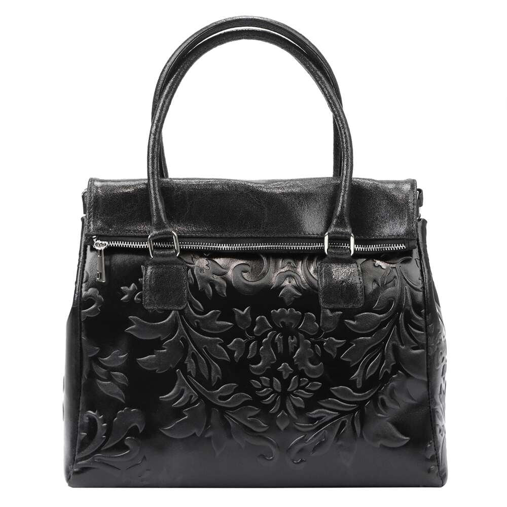 Moteriška odinė rankinė Luka 20-054, juoda, didelė