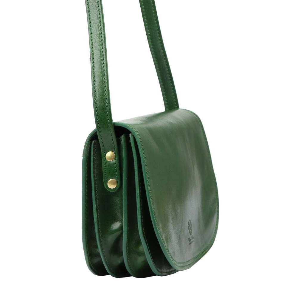 Moteriška odinė rankinė Florence 5512, žalia, per petį