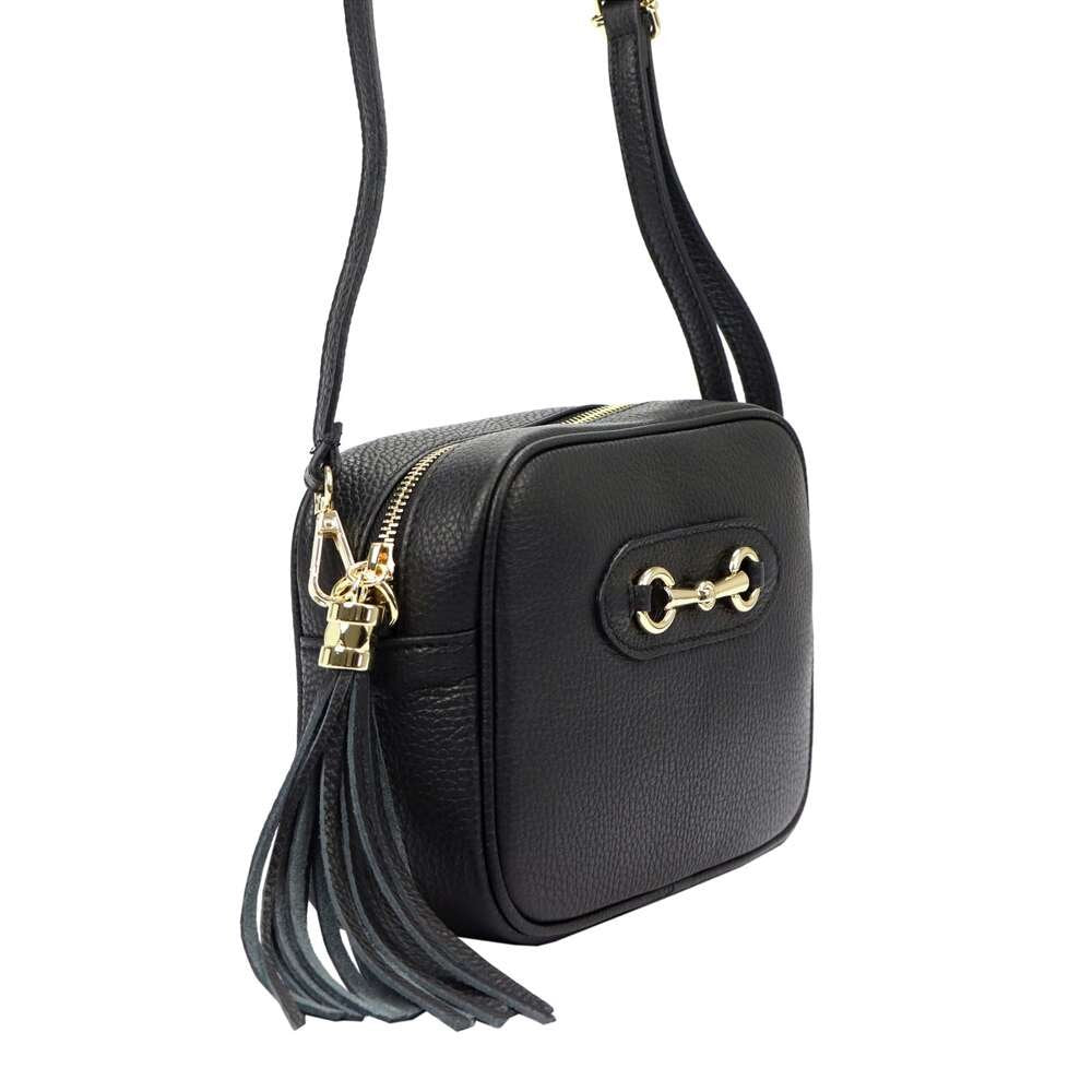 Moteriška elegantiška odinė rankinė Luka Dollaro, juoda